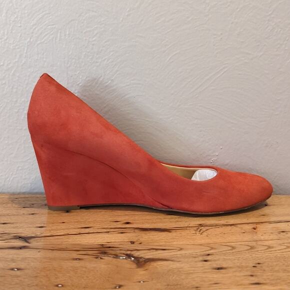 J. Crew Made in Italy Martina Red Suede Wedges Women's Size 9 - Picture 11 of 15